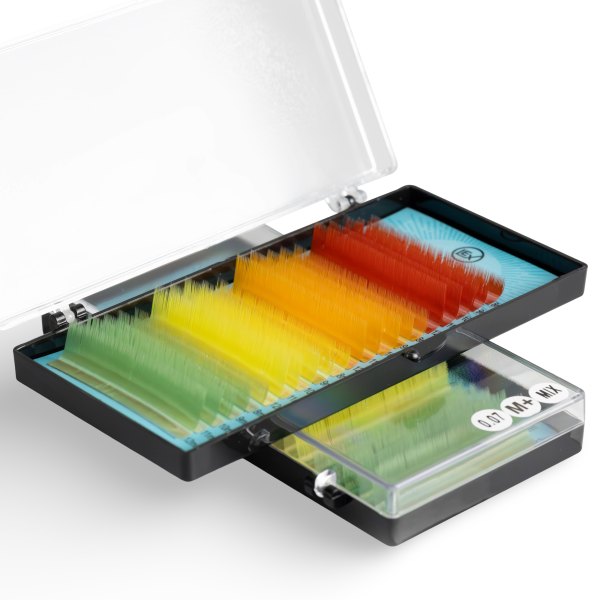 Вії LEX 4 COLOR (red; orange; yellow; y-green) 20 lines 0.07 M+ 7-8-9-10-11-12 mm